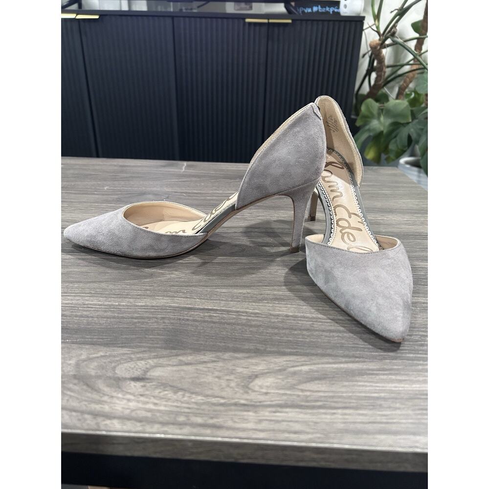 VGC Sam Edelman Delilah Women's 8.5M Grey Suede Leather High Heels - Picture 2 of 12